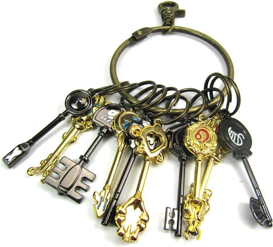CoslolCos Fairy Tail Keys Lucy Heart Keychain Necklace Pendant Set of 21