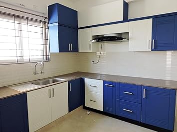 Elegant Wood Modular Kitchen Large Size Multicolour Amazon In