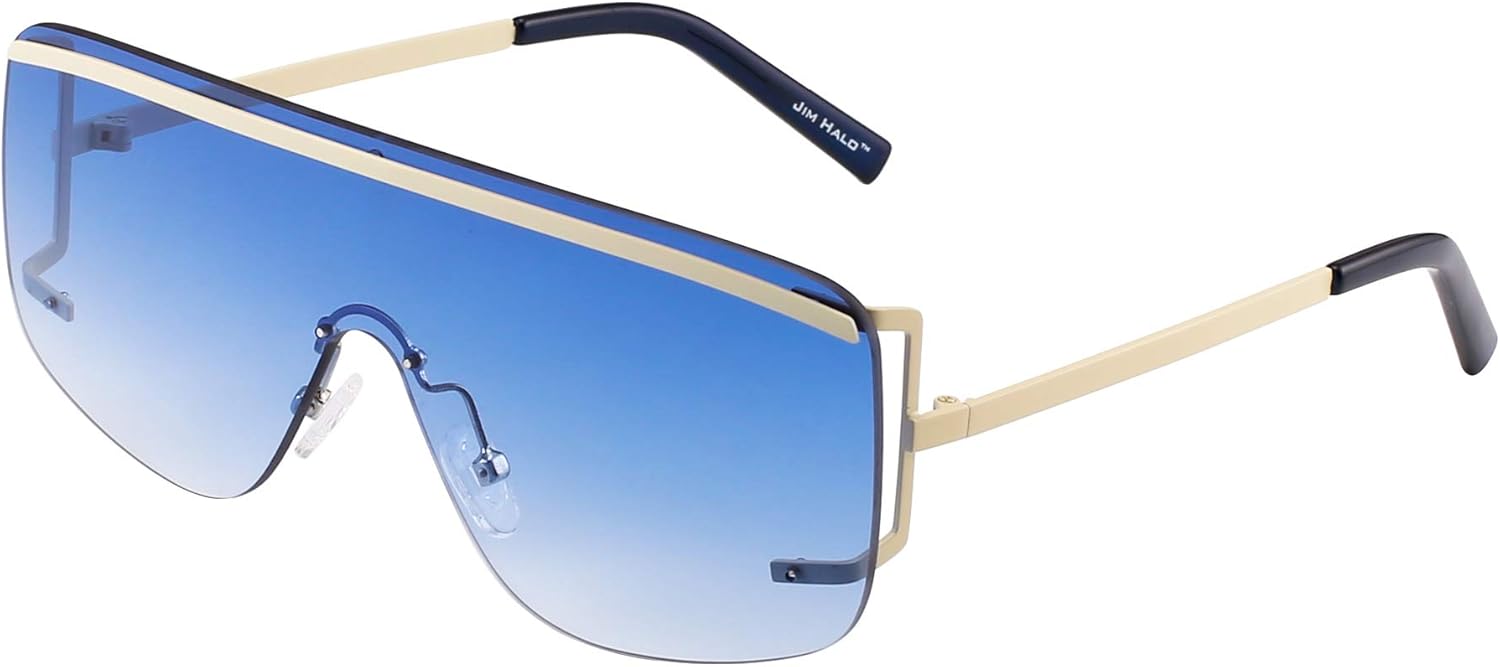 Occhiali Da Sole Unisex Senza Montatura Grigio Sfumato - Formato Rettangolare Taglio Diamante, Protezione UV400 - 4