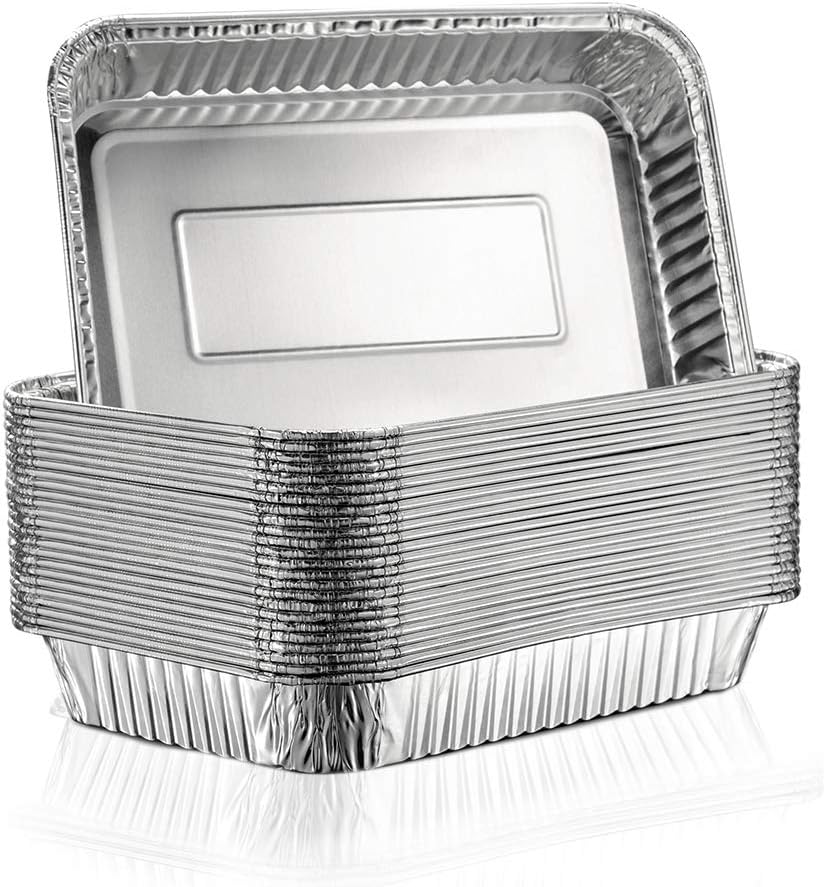 Aluminum Foil Grill Drip Pans - Bulk Pack of Durable Grill Trays – Disposable BBQ Grease Pans – Compatible with Weber Grills - Made in The USA - Also Great for Baking, Roasting & Cooking (Pack of 25) : Garden & Outdoor