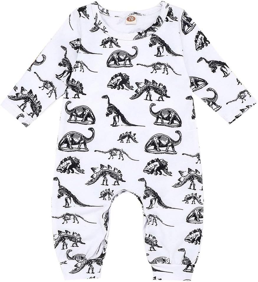 Baby Boys Girls Unisex Rompers, Weant Newborn Infant Baby Clothes Set Fashion Long Sleeve Cartoon Print Rompers Jumpsuits for Kids Toddlers Onesie All in One Pullover Blouse Tops Pajamas Outfits Gifts