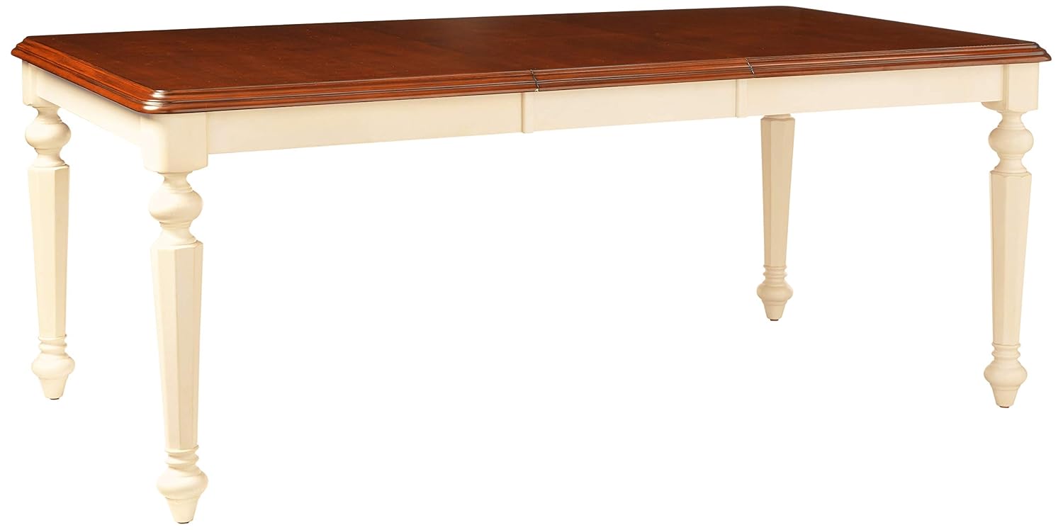 Sunset Trading Andrews Dining Table Set, Antique white with distressed chestnut top