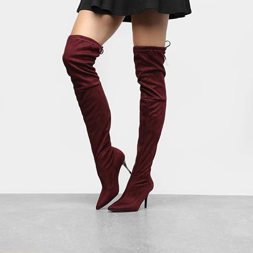 bota de salto fino cano alto