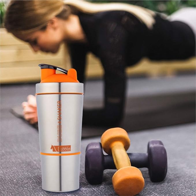 Buy Dubblin Dubb & Shaker Gym Shaker Bottle, BPA Free Stainless Steel