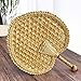 EASYANT Pure Hand-Woven Wheat Straw Fan Elderly Summer Natural Hand Rocker Fan - Heart Fan