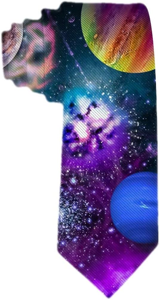 SARA NELL Men Novelty Neckties Suit Accessories - Venus Saturn Earth Pluto in The Universe of Stars Tie for Weeding Prom Reception,Party,School for Boys Teens
