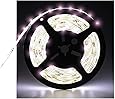 Water-Resistance IP65, 12V Waterproof Flexible LED Strip Light, 16.4ft/5m Cuttable LED Light Strips, 300 Units 3528 LEDs Lighting String, LED Tape(White)Power Adapter not Included