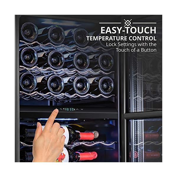 Ivation-43-Bottle-Dual-Zone-Wine-Cooler-Refrigerator-wLock-Large-Freestanding-Wine-Cellar-For-Red-White-Champagne-Sparkling-Wine-41f-64f-Digital-Temperature-Control-Fridge-Glass-Door-Black