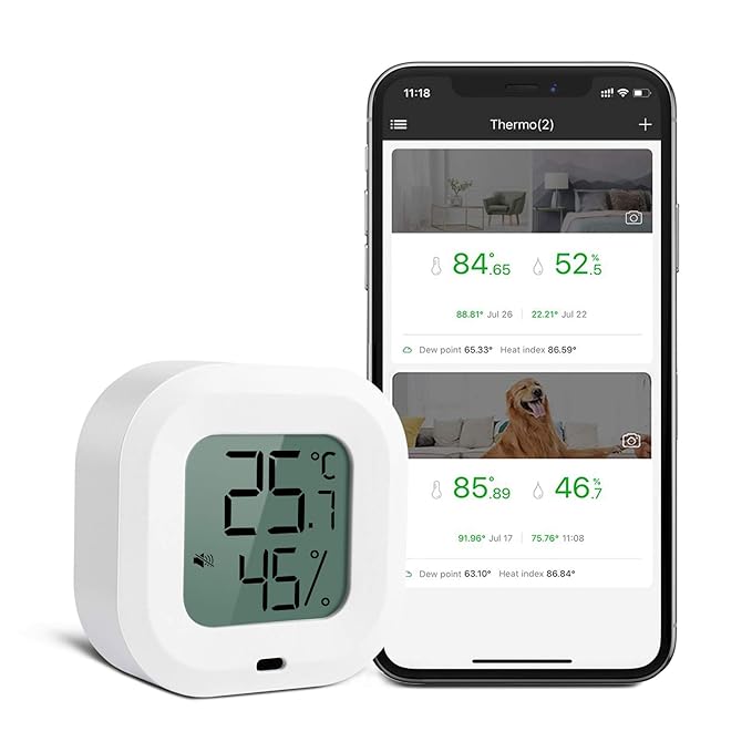 Uppgraderad Bluetoothtermometer hygrometer, trådlös termometer