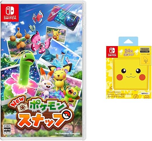 Amazon New ポケモンスナップ Switch 任天堂ライセンス商品 Nintendo Switch専用カードケース カードポケット24 ポケットモンスター ピカチュウ ゲーム