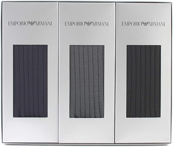 Amazon エンポリオアルマーニ Emporio Armani メンズ リブ クルーソックス 3足組 ギフトセット 父 彼氏 プレゼント プレゼント Giftset Ea 3p ビジネスソックス 通販