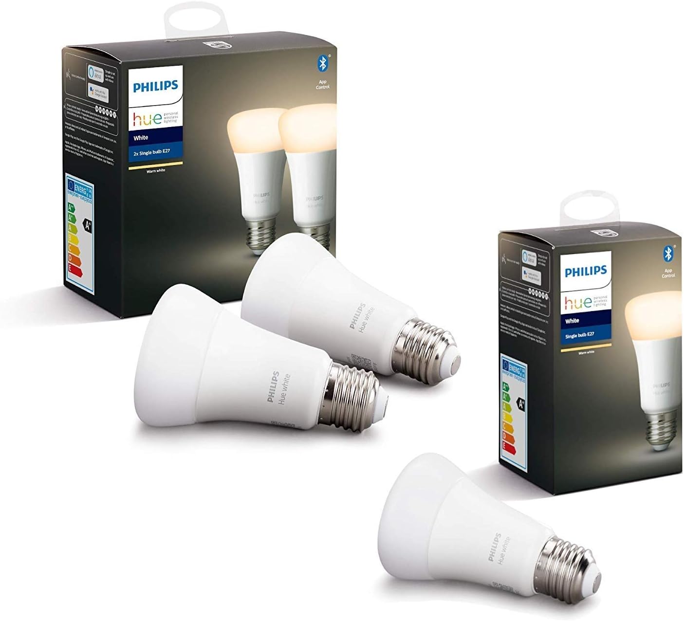 3er Set Philips Hue White E27 Lampen (2700 Kelvin)