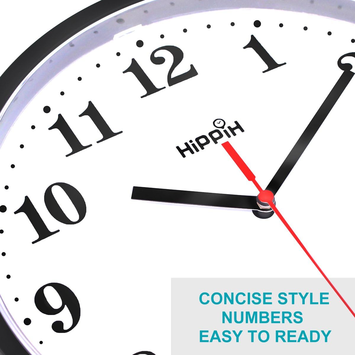 2 Pack Silent Non Ticking Quartz Wall Clock by Hippih, Battery Operated 10 Inch Round Easy to Read for Home Office School Decor Clock: Home & Kitchen