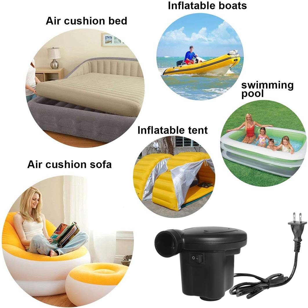 WEY&FLY Quick-Fill Electric Air Pump for Inflatables Air Mattress Bed AC 100-120V Black (8218): Toys & Games