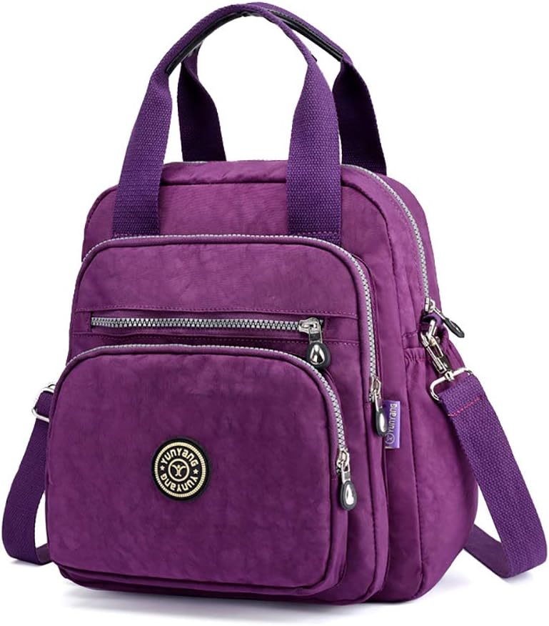 3 Uses Multi Pockets Womens Nylon CrossBody Shoulder Bag Tote Backpack