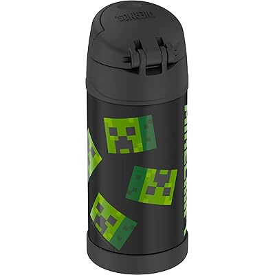 Buy Thermos Funtainer 12 Ounce Stainless Steel Vacuum Insulated Kids Straw Bottle Dark Minecraft Online In Kazakhstan B07msqmqhx