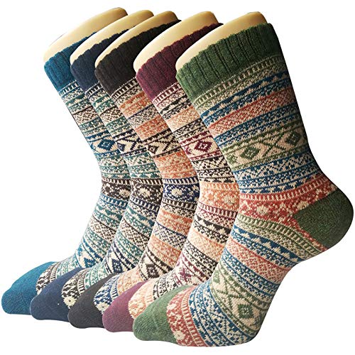 REDSTORM-Winterliche-warme-Woll-Baumwollsocken-fuer-Frauen-Koralle-Fleece-Socken-Set-