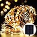 GDEALER Solar String Lights 8 Modes 100LED 33ft Copper Wire Lights Waterproof Starry Fairy String Lights Ambiance Lighting for Outdoor Landscape Patio Garden Christmas Wedding(Warm White)(1)