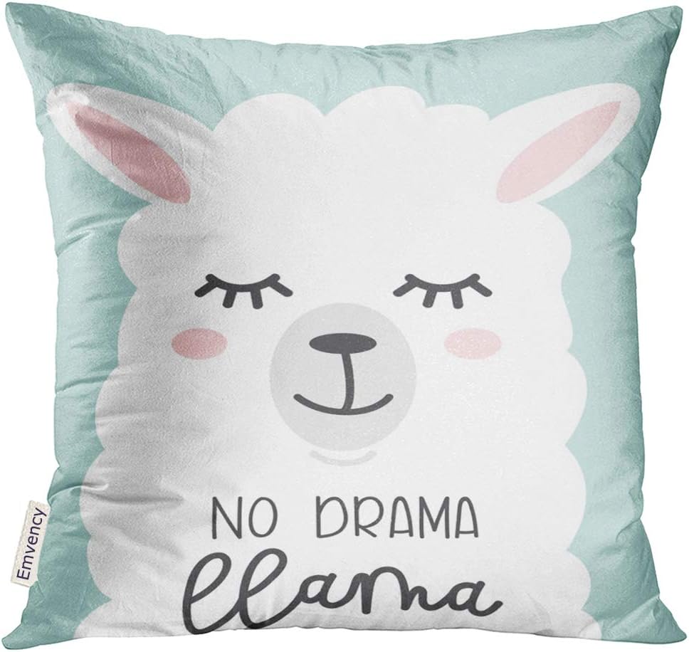 Amazon Com Upoos Throw Pillow Cover No Drama Llama Cute With