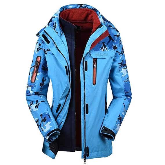 YCGG 3 In 1 Winterjacke Herren Damen Funktionsjacke 3 In 1 Mantel Herren Damen Softshelljacke Wasserdicht Atmungsaktiv Wander