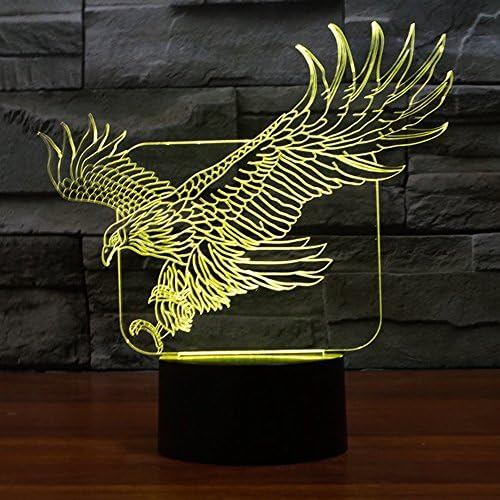 WUHUHAI 3D Lamp Illusion Night Light, Touch Button 3D Optical Illusion Table Desk Lamp with 7 Color Light