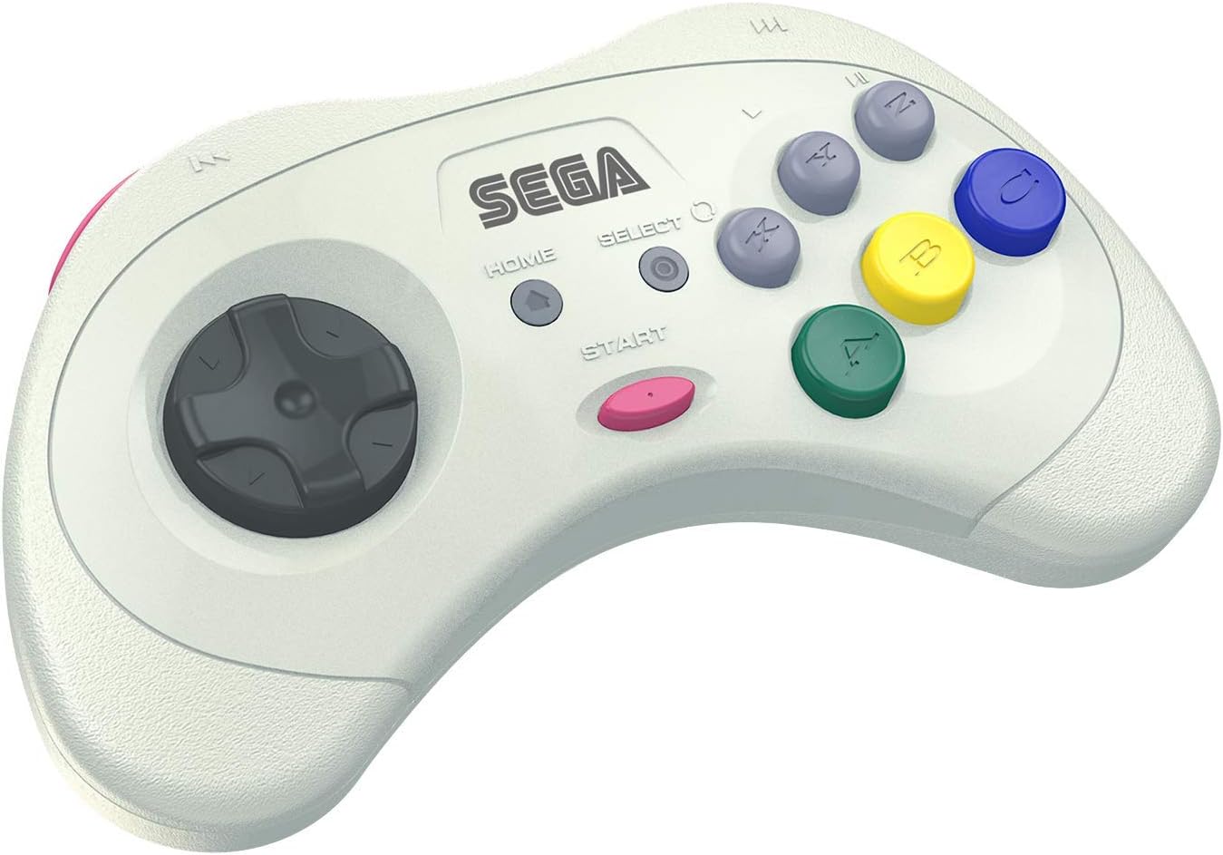 Retro-Bit Official Sega Saturn 2.4 GHz Wireless Controller 8-Button Arcade Pad for Sega Saturn, Sega Genesis Mini, Switch, PS3, PC, Mac - Includes 2 Receivers & Storage Case - White: Computers & Accessories