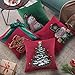 Ashler Christmas Pillow Covers 18 x 18 inches, Pack of 4 Winter Decorative Pillowcases Snowman Bow & Soldier Christmas Tree Series Cushion Covers