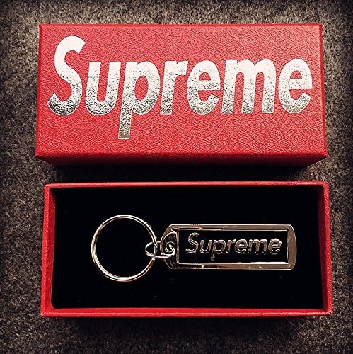 jaglo Supreme Keyring Keychain Sup Pendant Accessories Backpack Jewelry Key Chain Key Ring (BLACK)