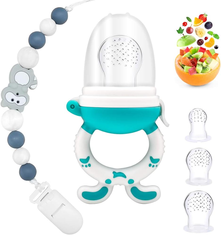 Baby Food Feeder RIGHTWELL Baby Fruit Feeder Pacifier Set with Dummy