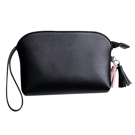 COAFIT Women Coin Purse Tassel Decor Zipper Closure Coin Pouch Change Purse