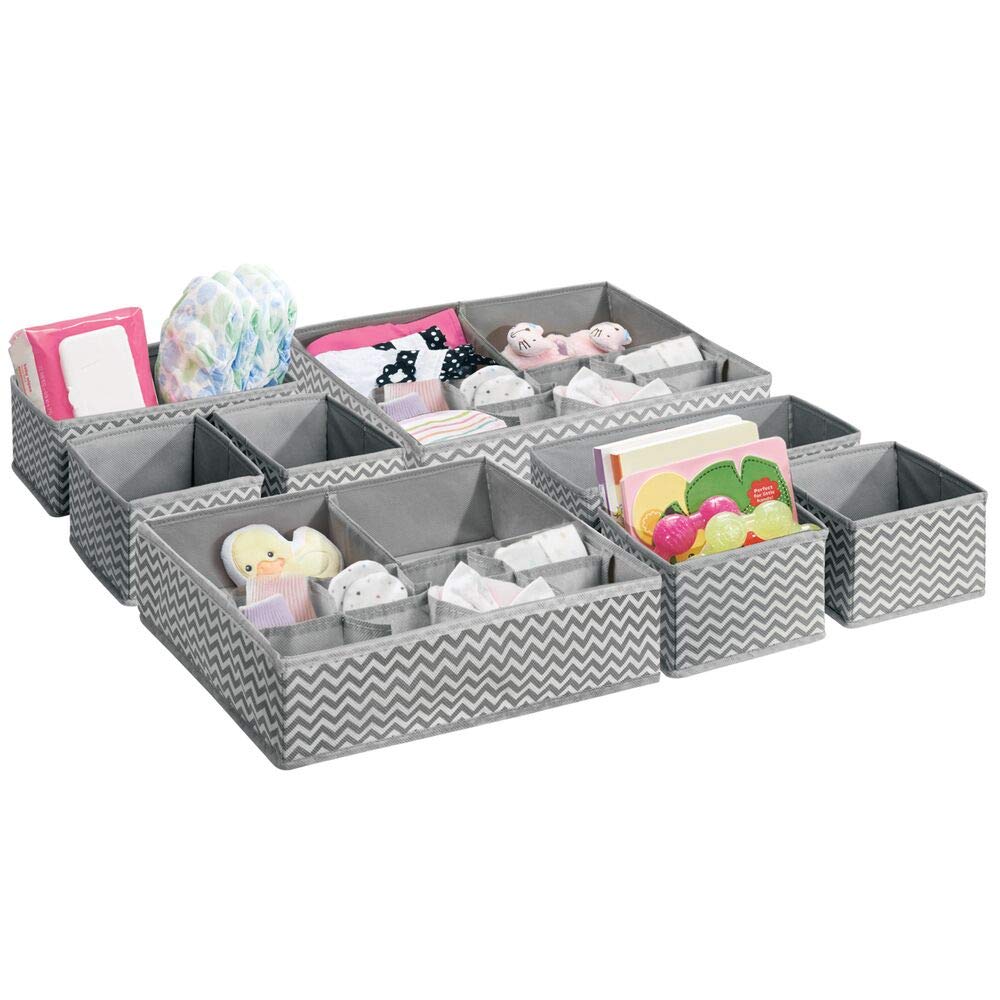 mDesign 8er-Set Kinderzimmer Aufbewahrungsbox – Stoff