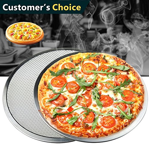 9" Pizza Screen Aluminum Pizza Pan Round Chef's Baking Screen Seamless-Rim Commercial Grade,Microwave Crispers 1 Piece Pack - Thumbnail 3