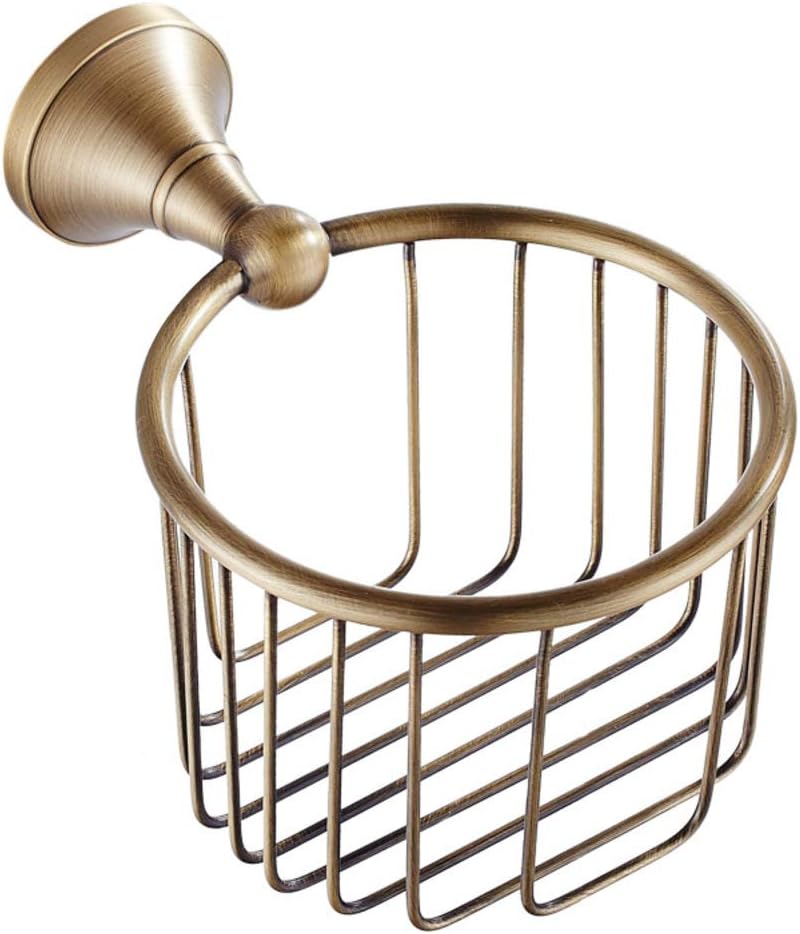 Bathroom Roll Holder, Retro Wall Hanging Roll Paper Basket Toilet Paper Holder