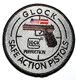 glock lock perfectlcn safe action pistols logo Patch Sew Iron on Logo Embroidered Badge Sign Emblem Costume BY Dreamhigh_skyland