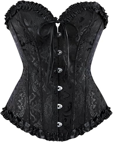 Amazon Com Women Lace Up Back Sexy Floral Corset For Women Lingerie Bustier Top Plus Size Clothing