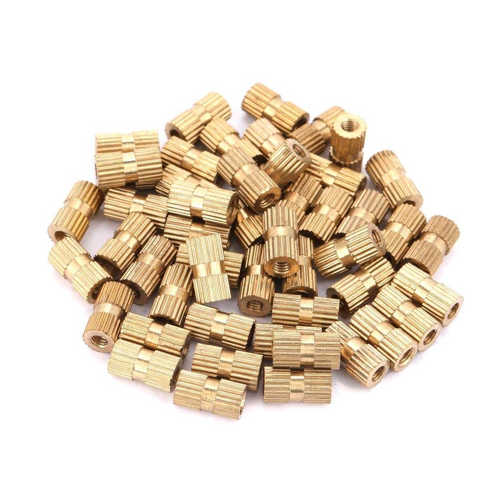 Embedded Nut,Brass Insert Nut 50pcs M3 Brass Cylinder Knurled Round Molded-in Insert Embedded Nuts Assortment Kit(M3125.3&iexcl;ꡧ50pcs&iexcl;&ecirc;
