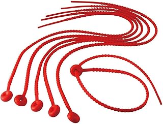 E K 6 Stck. Silikon Allzweck.- Rouladen.- Rollbraten.- Spargelbinder, rot 54 cm, NEU