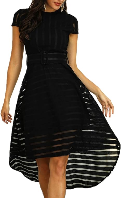 black dip hem dress