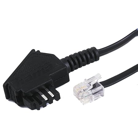 Hama Telefonkabel (TAE-F-Stecker - Modular-Stecker 6p4c, 15 m) schwarz