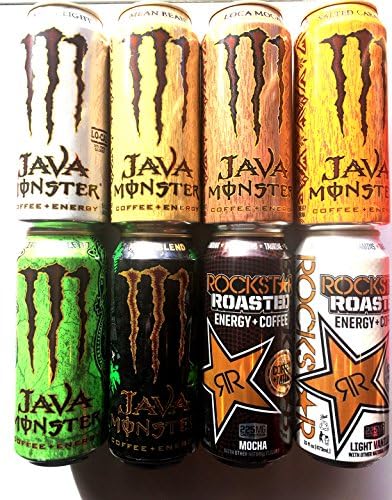 Monster Java and Rockstar Roasted Variety - 15fl.oz. (Pack of 8)