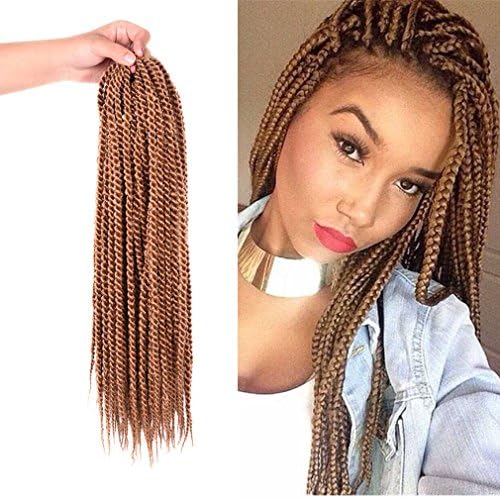 Aigemei Senegalese Twist Hair Crochet Braids Hairstyles Braid Crochet Hair Extensions 18Inch 90 Strands 3 Pcs/Lot Total 200Gram(18inch 3pcs, #27)