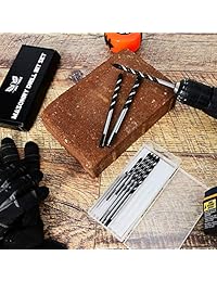 Juego de 10 brocas de mampostería (azul, brillante, ceñida, crema, vidrio, plástico, cementerio, madera) cromado con puntas de carburo de fuerza industrial   Caja de almacenamiento incluida.