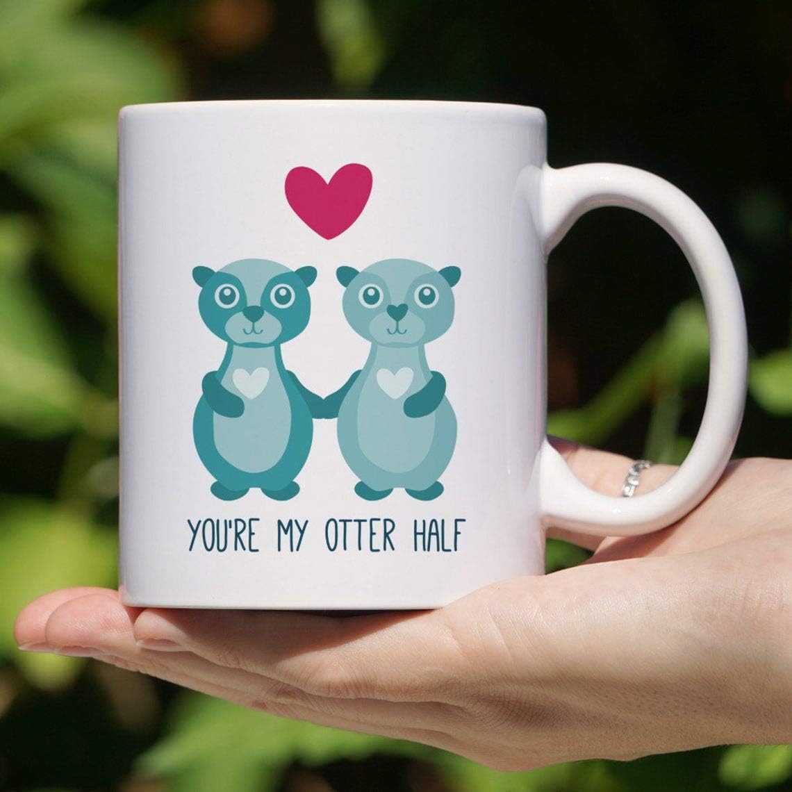 Taza de nutria con texto en inglés "You're My Otter Half Cute Otter ...