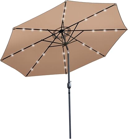 10 ft lighted patio umbrella
