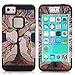 SKYLMW iPhone 5C Case, Hybrid Heavy Duty Shockproof Full-Body Protective Case with Dual Layer [Hard PC+ Soft Silicone] Impact Protection for Apple iPhone 5C Tree Black