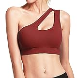 Helisopus Womens One Shoulder Sports Bra Cute Sexy