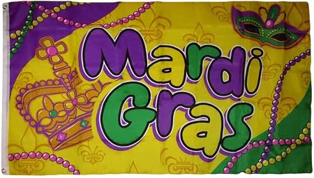 Beads 3x5 Mardi Gras Fi Mask Crown Purple Yellow Green 3 X5 Flag Grommets Flags Yard Garden Outdoor Living
