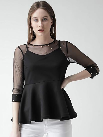embellished peplum top