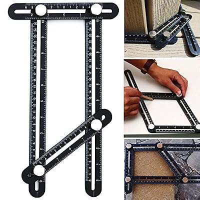 Universal Angularizer Ruler , Multi Angle Measuring Tool , Aluminum Alloy Nuts-Angleizer Template Tool Multi Functional Ruler For Handymen, Builders, Craftsmen, Carpenters Gift