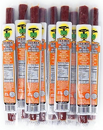 100% Grass-fed & finished, Paleo, Whole30 and Keto Friendly Beef Sticks: No Added Sugar, MSG, Gluten and Soy Free, Never Given Antibiotics or Hormones (Tex-Mex Flavor, 48-Count, 1-oz Stick)